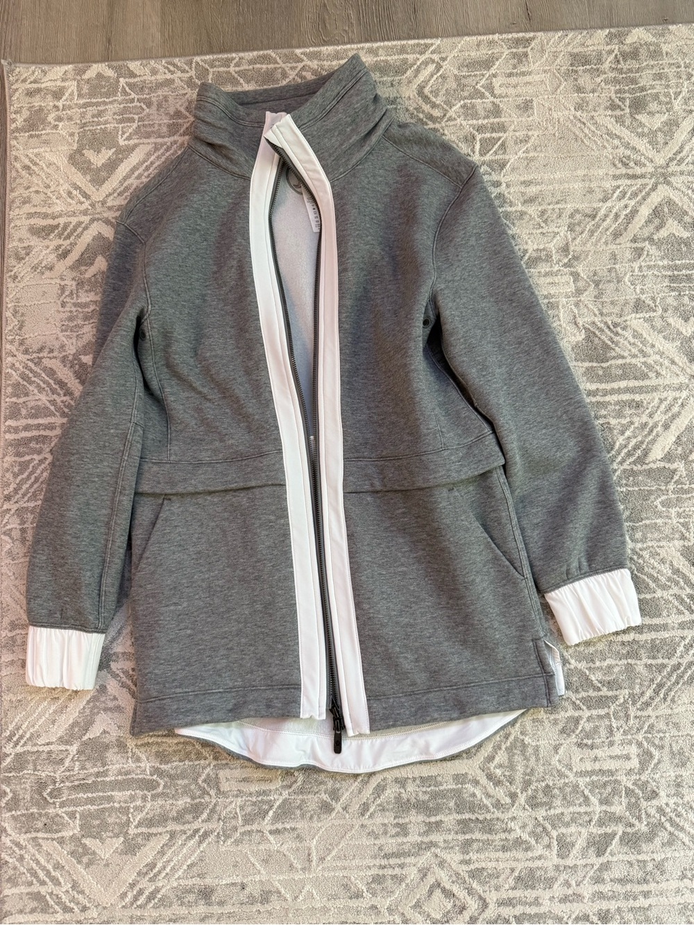 lululemon athletica Grey Jacket with White Trim